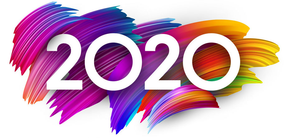 2020 Year Card Colorful Design